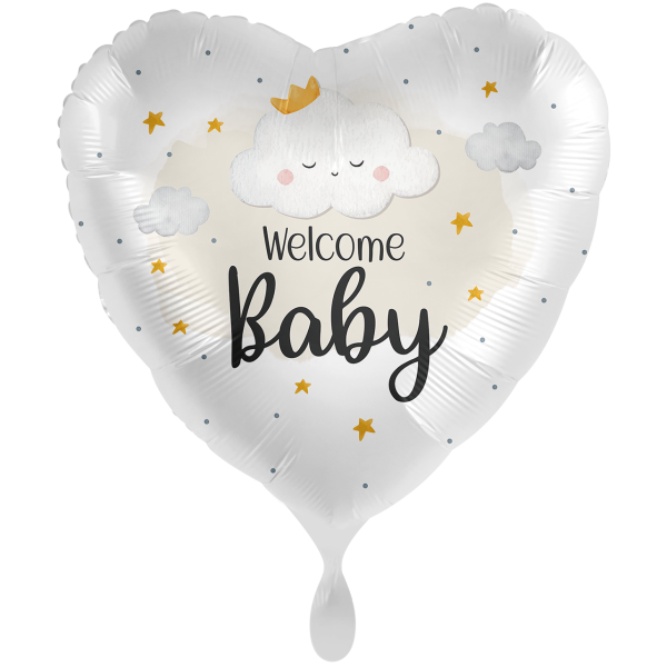 XXL Folienballon Herz Welcome Baby